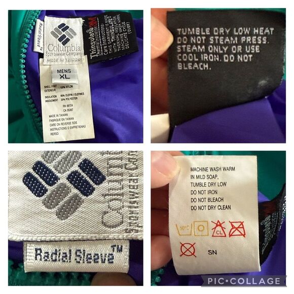 Vintage Columbia Reversible Purple Green Winter Jacket 90s Men’s Sz XL - Picture 15 of 15